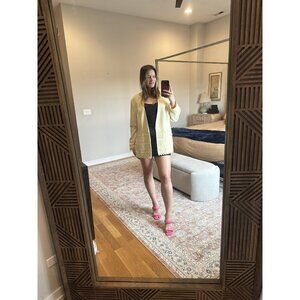 Ben Arc International Yellow Beaded Blazer Size 16 Vintage Statement Jacket